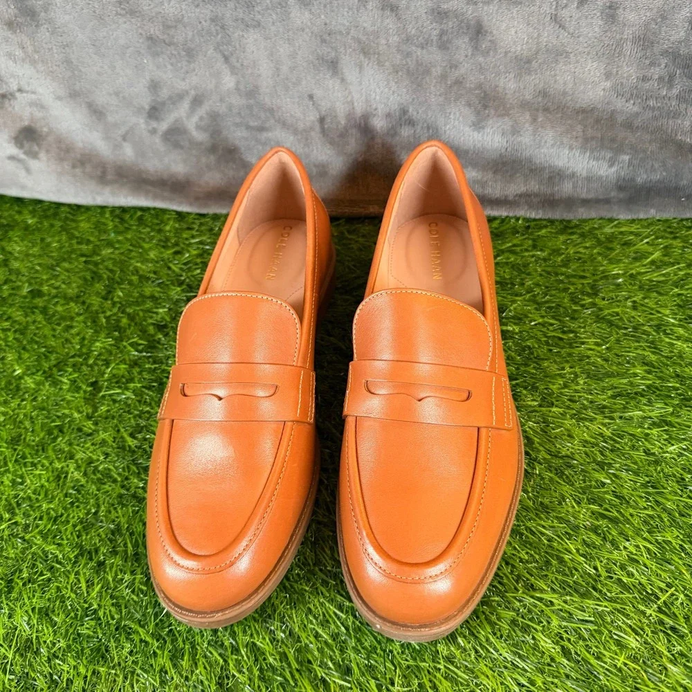 Cole Haan Haverhill Penny Loafers British Tan Leather W31769 Womens size 6.5 B